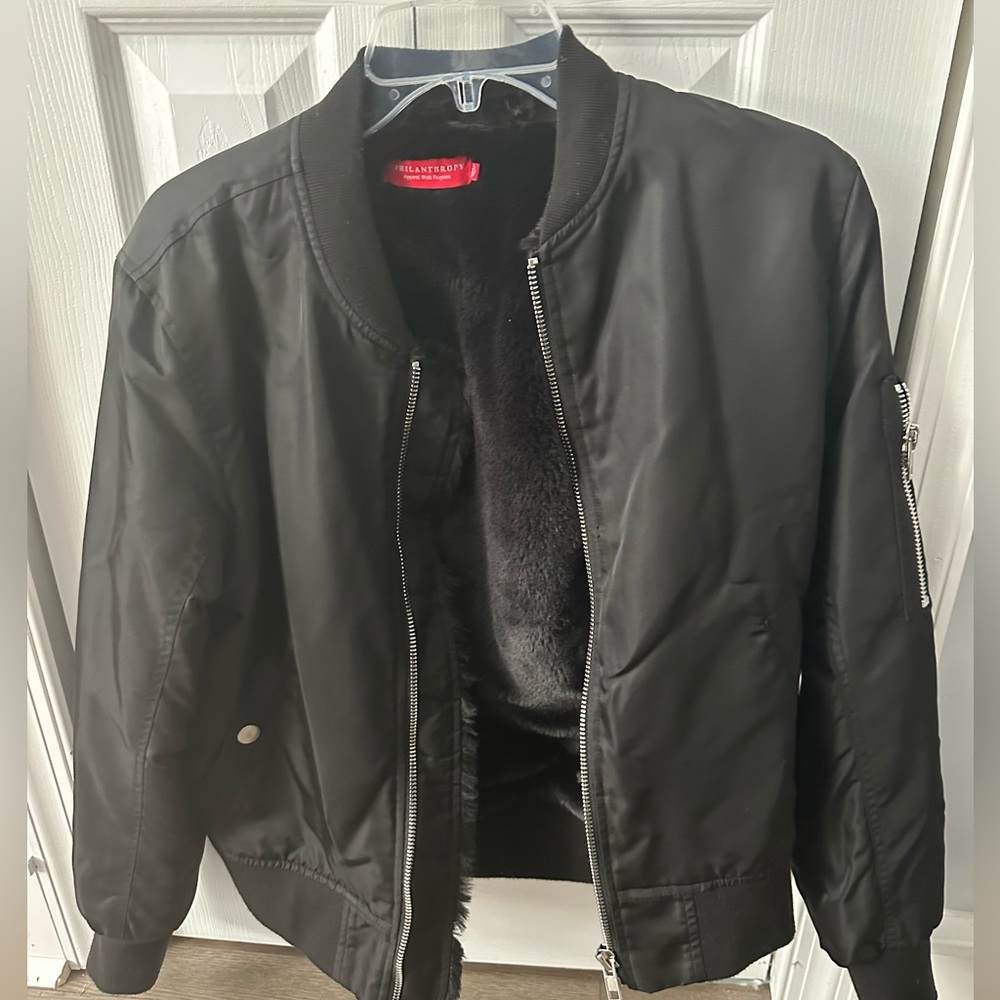 Philanthropy bomber jacket faux fur great condition